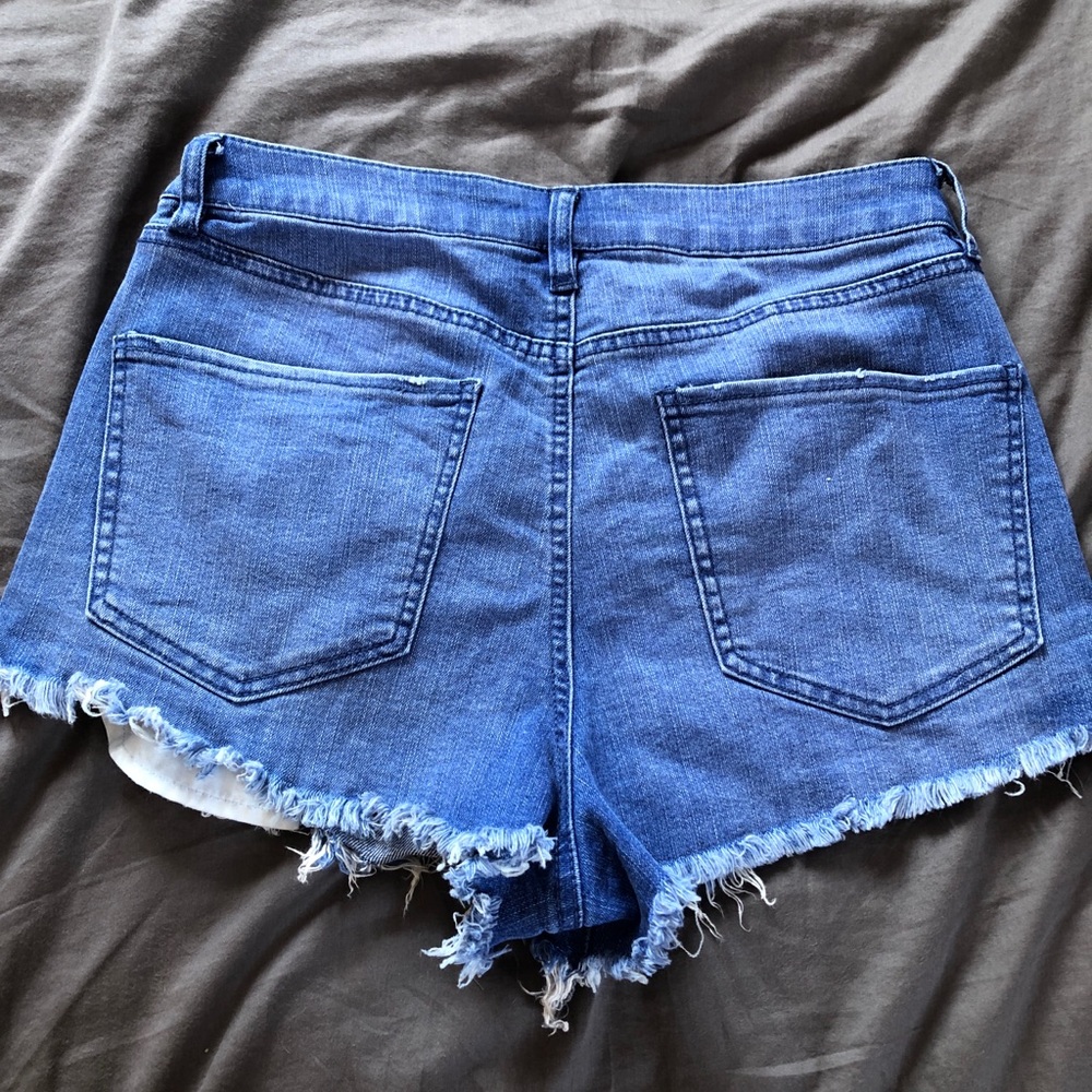 High rise denim shorts